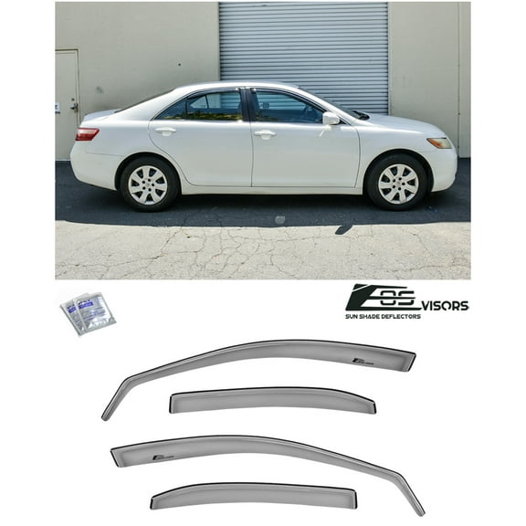 Extreme Online Store For 2007-2011 Toyota Camry | EOS Visors JDM in-Channel Style Smoke Tinted Side Vents Window Deflectors Rain Guards