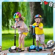iScooter Electric Scooter for Kids 3+, 3-Wheels 70W Motor Escooter & Light-Up Wheels and Pedal, Foldable & Height Adjustable Toddler Motorized Scooters, E-Scooter for Girls Boys(Black)