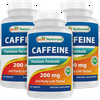 3 Pack Best Naturals Caffeine 200mg 120 Tablets | Non Habit | Proven No Crash or Jitters (Total 360 Tablets)