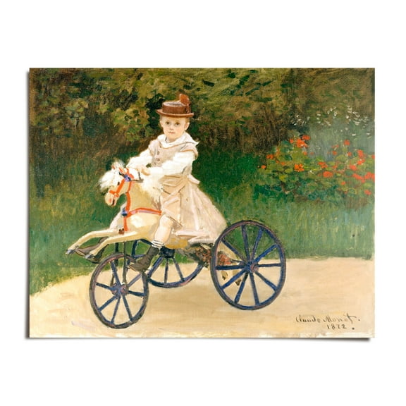 Jean Monet on His Horse Tricycle c. 1872 - Claude Monet - 8x10 - Wall Art Print - UNFRAMED
