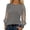 Grey, variant on Long Sleeve Shirts for Women Mesh Puff Sleeve Patchwork Crewneck Loose Blouse Night out Tops Clubwear
