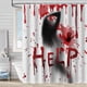 thumbnail image 5 of Cortina de ducha de Halloween, Pascua, mano ensangrentada, ayuda para el baño, difusa, hogar, abstracta, bañera, tela, juego de cortinas de baño, 5 of 5
