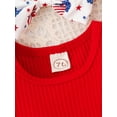 thumbnail image 5 of Wassery 4th of July Infant Girls Romper Dress 3 6 12 18 Months Baby Girls Independence Day Outfit Fly Sleeve Stars/Popsicle Print Patchwork Bodysuit A-line Dress with Headband, 5 of 9