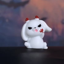 HmNPlay Mini Resin Halloween Figures - Cute Rabbit & Pumpkin Miniatures - Stable Fade-Resistant Decor for Desktop Home & Photography - Novelty Village Accessories