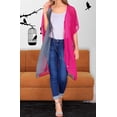 thumbnail image 5 of HAPPY BAY Women's Chiffon Summer Beach Open Front Boyfriend Beachwear Duster Kimono Cardigan 1X-2X Grey_B735, 5 of 5