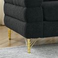 thumbnail image 4 of Yardi Yarda 60 Inch Oversized 2 Seater Sectional Sofa, Comfort Fabric Sectional Sofa with 2 Pillows, Deep Seating Sectional Sofa, Soft Sitting for Indoor, Black, 4 of 12
