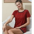 thumbnail image 5 of Doublju Women's Short Sleeve Round Neck Pajama Sleepwear 2 pcs Set (Plus Size Available), 5 of 5