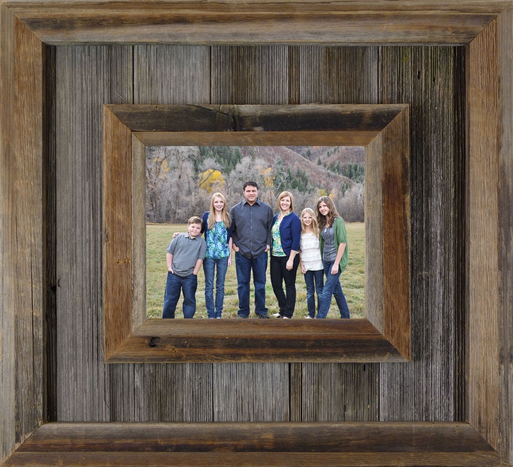 Rustic Solid Wood Photo Picture Frame Distressed Green Farm House Barn Fits 4x6 