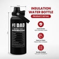 thumbnail image 2 of Best Dad Ever Water Bottle 32oz - Dad Bottle Stainless Steel Insulated Sports Bottles with Lid, Gifts for Father from Daughter Son, Dad Gifts for Birthday Christmas Fathers Day, 2 of 7