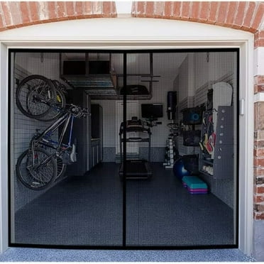 MAXVINI 9x7Ft Garage Screen Doors for 1 Car Garage - Magnetic Closure, Heavy Duty, Retractable Net