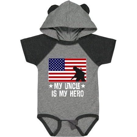 

Inktastic Military Uncle is My Hero US Flag Gift Baby Boy or Baby Girl Bodysuit