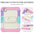 thumbnail image 2 of Case for iPad Pro 11 Inch 5th Gen 2024, Military Grade Protective Silicone PC Cover with Screen Protector & Adjustable Kickstand & Shoulder Strap & Pencil Holder & 3-layer Protection, Colorful Pink, 2 of 8