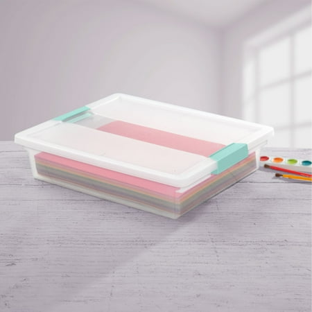 Sterilite - Large Plastic File Clip Box Storage Tote Container with Lid (12 Pack)