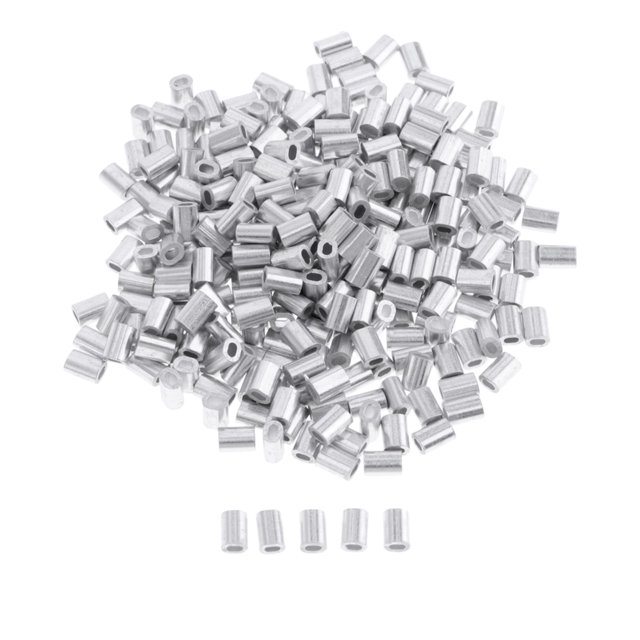 100PCS Mangas de crimpado de barril ovalado Mangas de lazo de crimpado Tubo 1 mm Sunnimix Crimps de pesca de aluminio