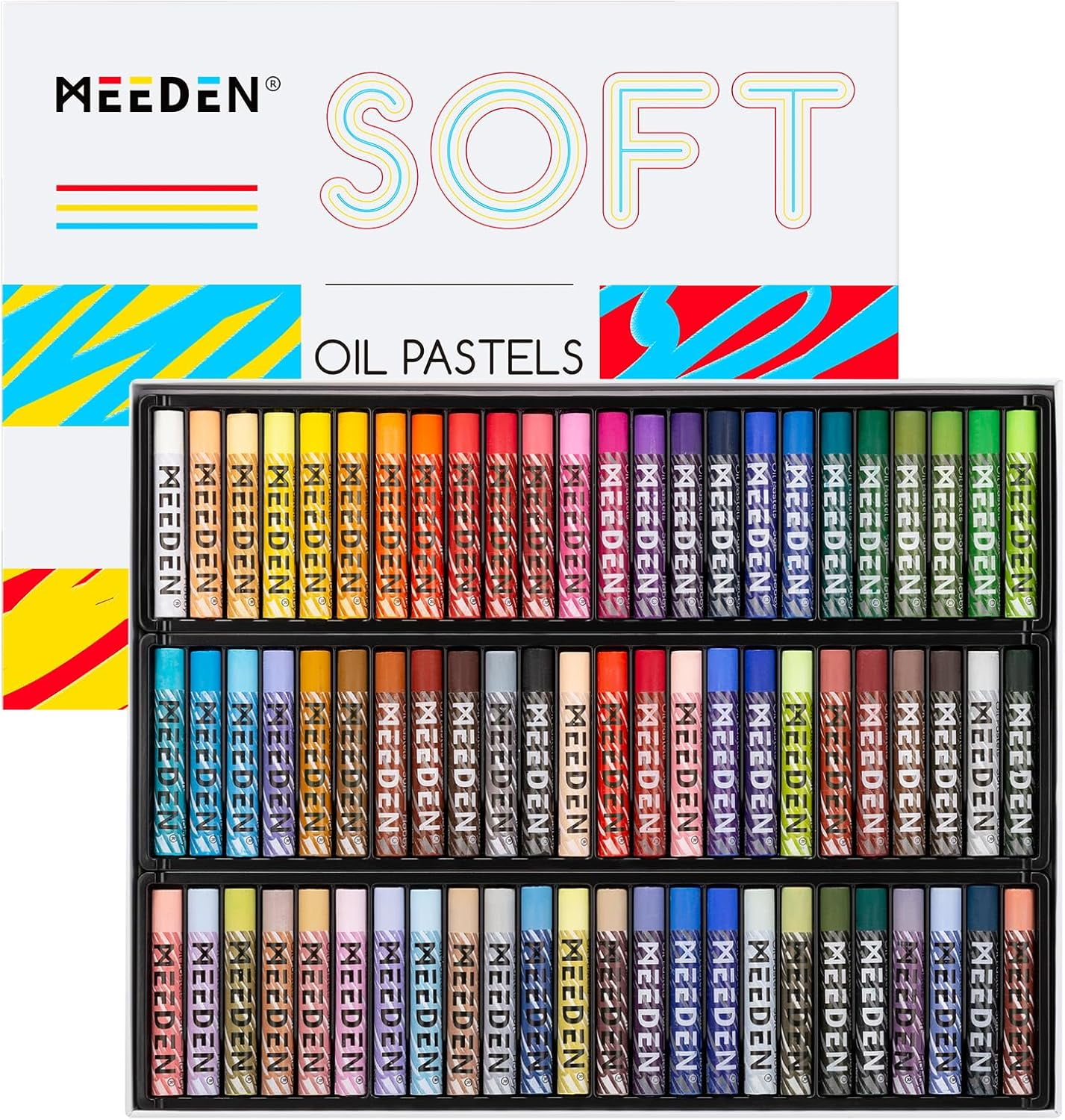 Soft Oil Pastels Set: 48 Colors with Extra 4 White Oil Pastels for Artists Beginners Adults Teachers - Vibrant Oil Pastel Crayons for Art Painting & Drawing, Blending, Layering, Shading