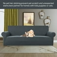 thumbnail image 3 of Stretch Sofa Slipcover 1-Piece Sofa Cover Furniture Protector Couch Soft with Elastic Bottom for Kids, Polyester Spandex Jacquard Fabric Small Checks with 1 Pillowcase(2 Seater, Dark Gray), 3 of 11