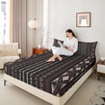 thumbnail image 4 of Feelyou Hippie Aztec Adult Full Size Sheets, Black Red Abstract Stripes Bed Sheets, Bohemian Western Style Sheet Sets, Breathable Home Decor, 4pcs, 4 of 7