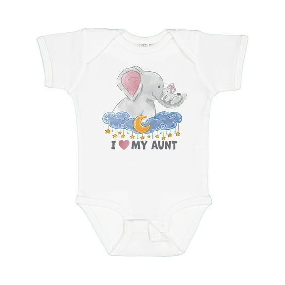 Inktastic I Love My Aunt Elephant Family Boys or Girls Baby Bodysuit