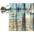 thumbnail image 6 of Seashell Window Valance Starfish Blue Wood Plank Summer Beach Short Curtains Rod Pocket Drapes for Dining Room Bedroom Kitchen Living Room 54x18in, 6 of 6