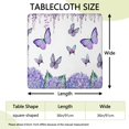 thumbnail image 2 of Purple Flower Butterfly Pattern Square Fitted Tablecloth with Elastic Edge,Square Table Cover,Washable Elastic Table Cover for Home Kitchen Party Decor 36"x36", 2 of 6