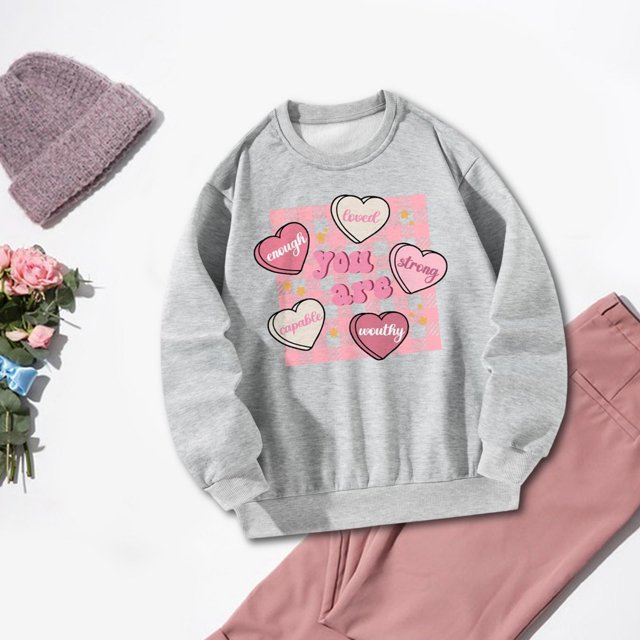 Sudadera para mujer Sudadera de manga larga Sudadera inspiradora Sudadera con cuello redondo para el trabajo Senderismo Uso diario Oficina , l L Yinane Sudadera Mujer