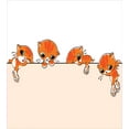 thumbnail image 3 of Ambesonne Cat Duvet Cover Set, Banner with Little Kitties, 2-Calking, Orange Cream White, 3 of 3