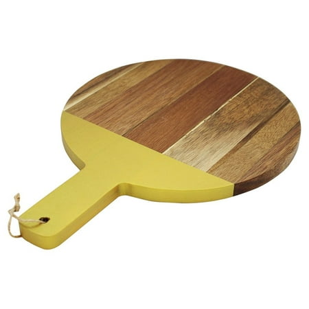 Gold Natural Wood Cheese Board - Now Designs - Cheese Board with Dipped Gold Handle