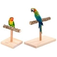 thumbnail image 2 of WINDLAND Natural Wood Perch Parrot Tabletop Stand with Base for Small Medium Birds, 2 of 11
