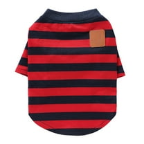 BallsFHK Dog Cotton Shirts for Small and Large Dogs Rugby Striped T-Shirts Soft Breathable Dog Shirt pet Clothes