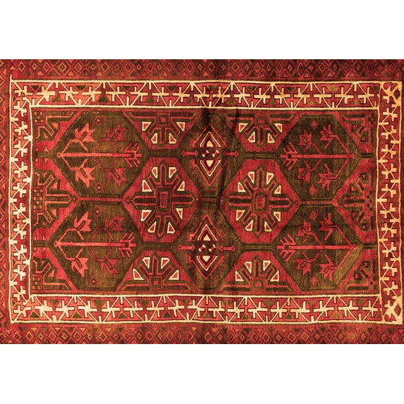 Ahgly Company Indoor Rectangle Persian Orange Traditional Area Rugs, 3' x 5'