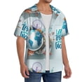 thumbnail image 4 of Gaeub Let's go Travel Around the World Men's Lapel Short Sleeve Shirt, Relaxed Fit Shirt, Soft and Breathable for Outdoors Party Travel - X-Large, 4 of 7