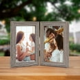 thumbnail image 5 of 4 Pack Hinged 4x6 Picture Frame, Rustic Wood Grain 4 by 6 Photo Frames for Tabletop Display, 5 of 7