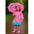 thumbnail image 3 of Puddle Play Kids Waterproof Rain Slicker Jacket, Pink Unicorn & Stars Design, Hooded with Snap Closure – Lightweight Girls Raincoat, Size 6-7 Years, 3 of 6