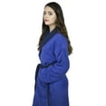 thumbnail image 2 of Women’s 100% Terry Cotton Bathrobe Toweling Gown Robe Two Tone, 2 of 8