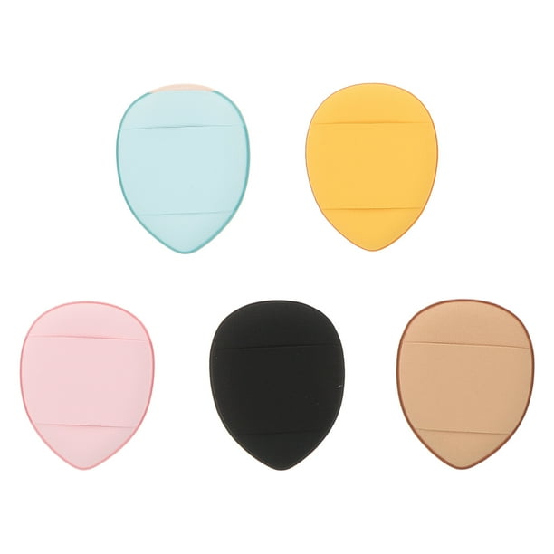 1 juego de 5 mini borlas de maquillaje de tamaño de dedo, prácticas borlas cosméticas para polvos sueltos