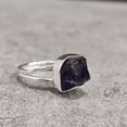 thumbnail image 3 of Natural Amethyst Ring, Rough Amethyst Gemstone Ring, Feb Birthstone, Hammered, 925 Sterling Silver, Womens Ring, Christmas, Thanksgiving, Handmade, Statement Jewelry, Rough Gemstone Jewelry, 3 of 6