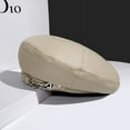 thumbnail image 3 of CoCopeaunt Chain Leather Beret, British Vintage Octagon, Japanese And Korean Pop Pu Painter’S Cap, 3 of 6