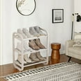 thumbnail image 5 of Qocolhg 3-Tier Shoe Rack Shoe Organizer, Sturdy Shoe Rack for Closet & front Door Entrance Entryway with Spacious Top and Strong Metal Shelves Industrial Style Free Standing Storage Shelves, White, 5 of 6