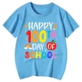 thumbnail image 4 of XAOFW Girl's T-Shirts 100 Days Of School Cartoon Print Short Sleeve Crewneck Tee Shirt Back To School Season Loose Fit T Shirt Club Party Soft Breathable Tops, 4 of 4