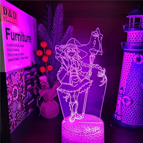 Mushoku Tensei Jobless Reincarnation Migurdia Roxy Anime Lamp 3D Color Change Lampara Night Lights for Xmas Gift