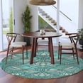 thumbnail image 3 of Round Rug 5Ft Washable Non-Slip, Teal Dragonfly Circle Area Rugs for Living Room Bedroom, Vintage Geometric Glass Animal Flower Indoor Floor Mats Carpet Runner for Home Decor Aesthetic, 3 of 8