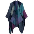 thumbnail image 2 of Ponchos para mujer, chales, bufanda de invierno de gran tamaño, Poncho tejido para mujer, capa cálida, cobija vestible a la moda, Sudadera con capucha, 2 of 2