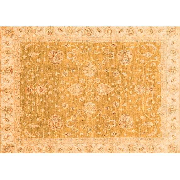 Ahgly Company Indoor Rectangle Oriental Orange Traditional Area Rugs, 3' x 5'