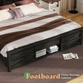 thumbnail image 2 of LUXOAK Queen Size Farmhouse Wood Bed Frame, No Squeak Design, Wood Slat Support, No Box Spring, Black, 2 of 5
