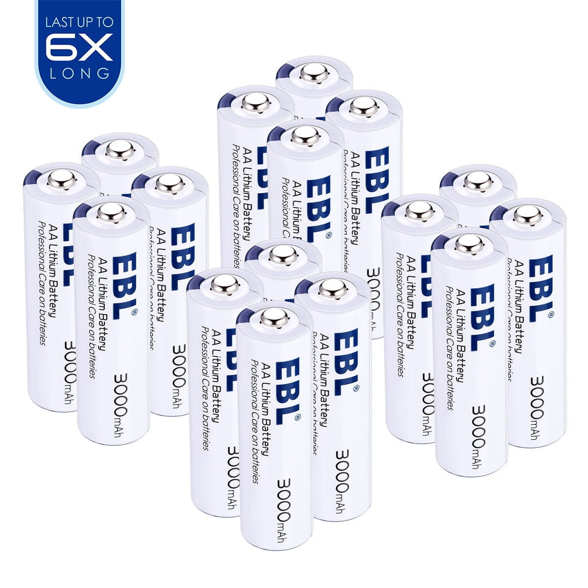 EBL Lithium AA Batteries (16 Pack), Double A Batteries 3000mAh 1.5V