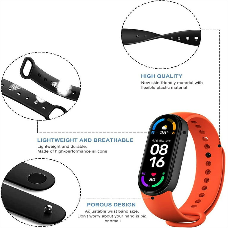  [4 Packs] Bands for Mi Band 7 Strap Replacement Wristband Xiaomi  Mi Band 7 Accessories Watch Band for Men Women Xiaomi 7 Wrist Band :  Electronics
