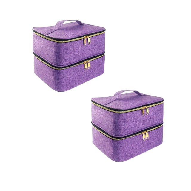 2x Bolsa de Estuche de Transporte de de Uñas con Capacidad para 30 Botellas de Gran Capacidad con Divisores Suaves Contenedor Yuyangstore Estuche de transporte de esmalte de uñas