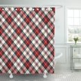 thumbnail image 1 of ABPHQTO Pijamas de material de vacaciones de franela a cuadros rojos a cuadros de Navidad británica verde cortina de ducha Retro cortina de baño 165x180 cm ABPHQTO PKNMT66x72Shower-13111, 1 of 2