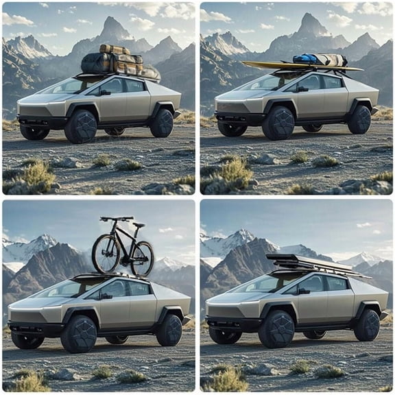 Roof Rack for Tesla Cybertruck 2023 2024 2025 Heavy-Duty Aluminum Crossbar Cargo