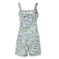 thumbnail image 5 of Puntoco Pantalones cortos casuales para mujer Pantalones cortos casuales con estampado de tirantes para mujer Pantalones cortos tipo mono con bolsillos, 5 of 5